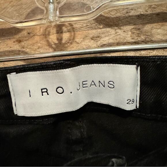 IRO Bliris Ajuste Cropped Distressed Mid-Rise Straight-Leg Jeans Black Size 29 - Picture 8 of 12